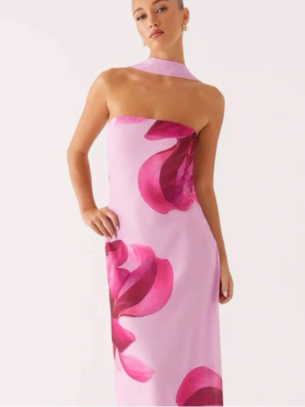 Peppermayo Pink Strapless Floral Maxi Dress - Picture 4 of 4